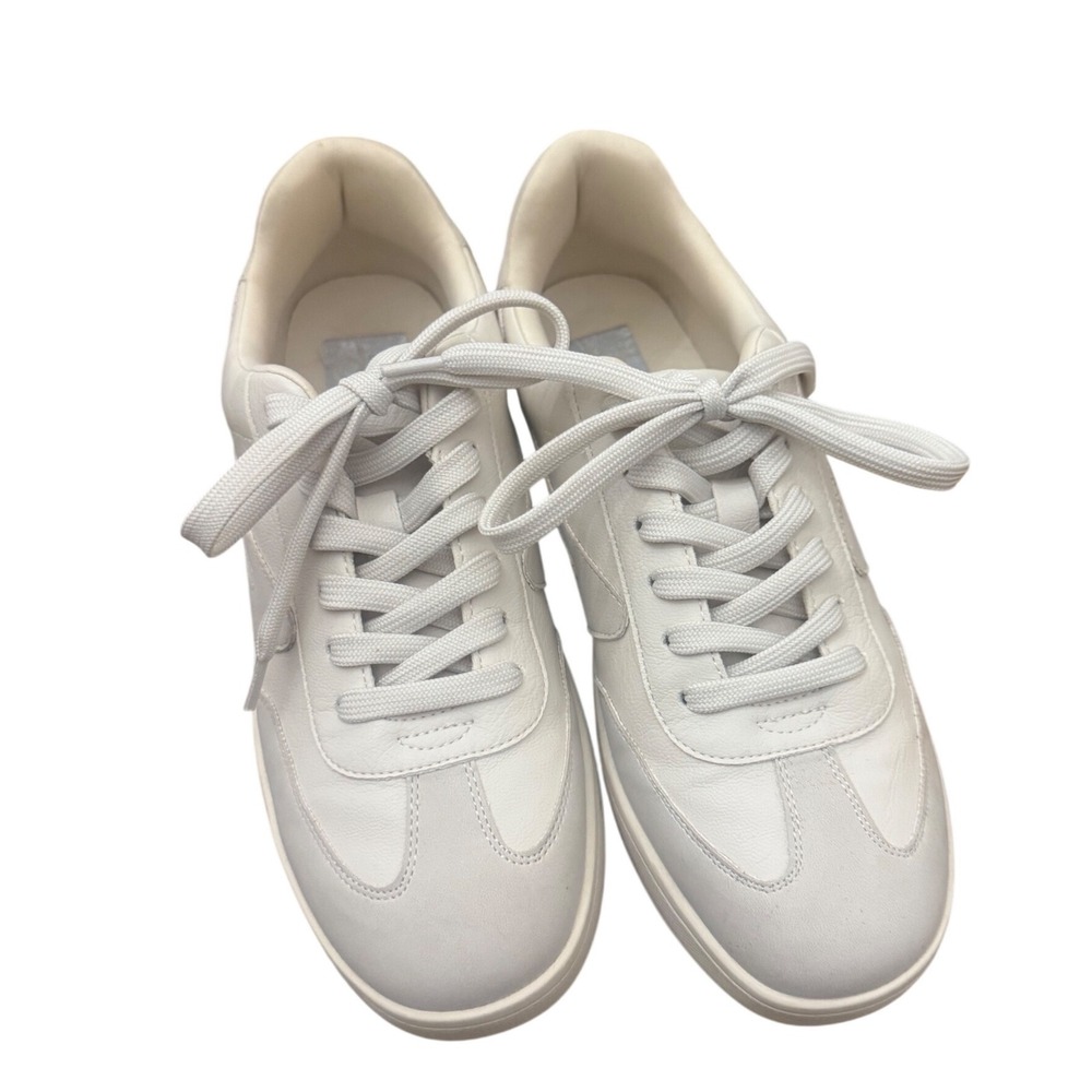DV Dolce Vita Voyage White Leather Suede Lace Up Sneakers Women's‎ Size 9.5